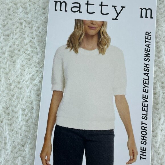 Matty M XL Short Sleeve Eyelash Sweater - 49% Polyester Relaxed NWT 1734 - Picture 3 of 8